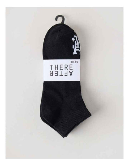 3 Pack Sneaker Logo Socks in Black