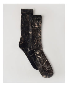 2 Pack Pigment Dye Rib Socks in Black and Dark Brown