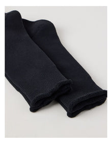 2 Pack Cotton Terry Socks in Black