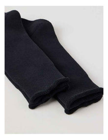 2 Pack Cotton Terry Socks in Black