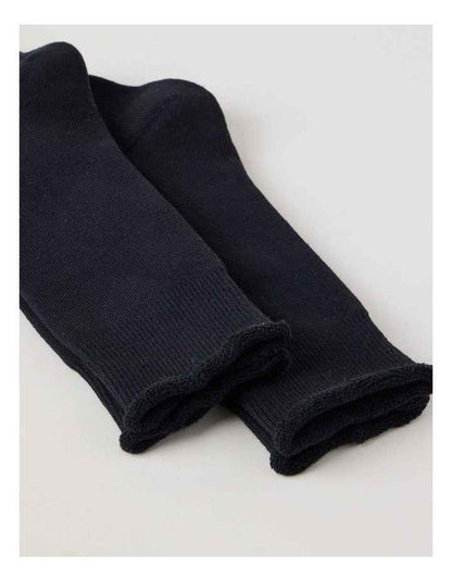 2 Pack Cotton Terry Socks in Black