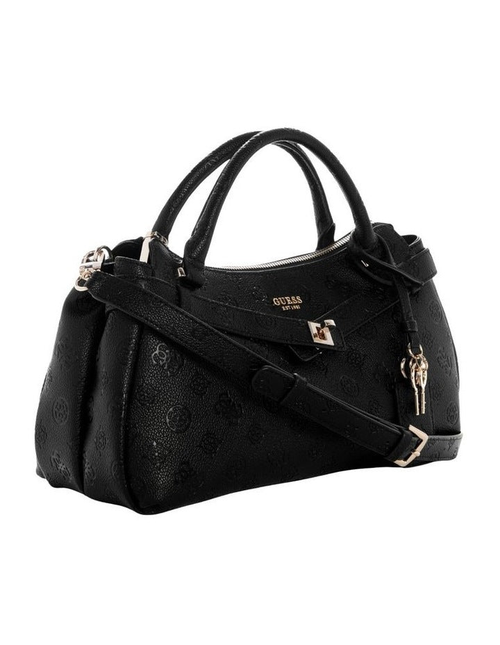 Ella Logo Satchel Bag in Black Logo
