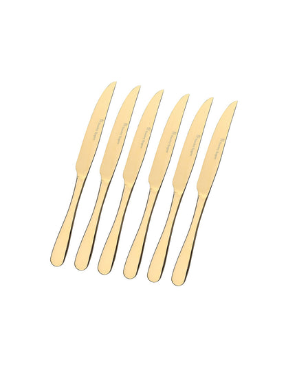 ALBANY GOLD STEAK KNIVES 6PC