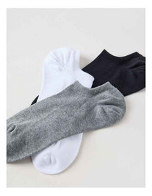 3 Pack Lowcut Liner Socks in Black, Grey, & White