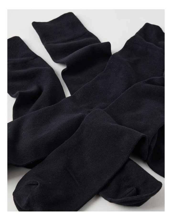 4 Pack Plain Socks in Black