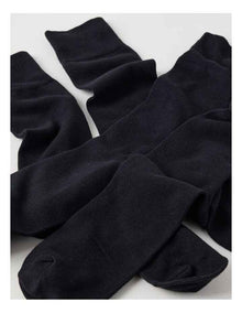 4 Pack Plain Socks in Black