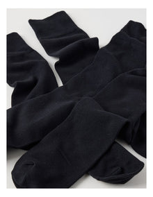 4 Pack Plain Socks in Black