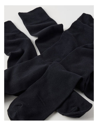 4 Pack Plain Socks in Black