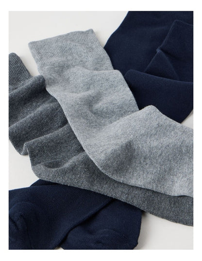 4 Pack Plain Socks in Navy, Grey, & Charcoal