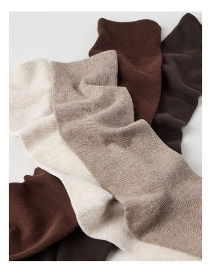 4 Pack Plain Socks in Assorted Browns