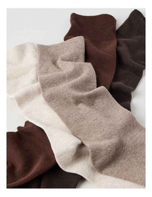 4 Pack Plain Socks in Assorted Browns
