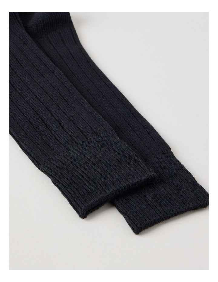 Winter Rib Cotton Socks in Black