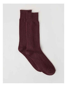 Waffle Cotton Socks in Prune