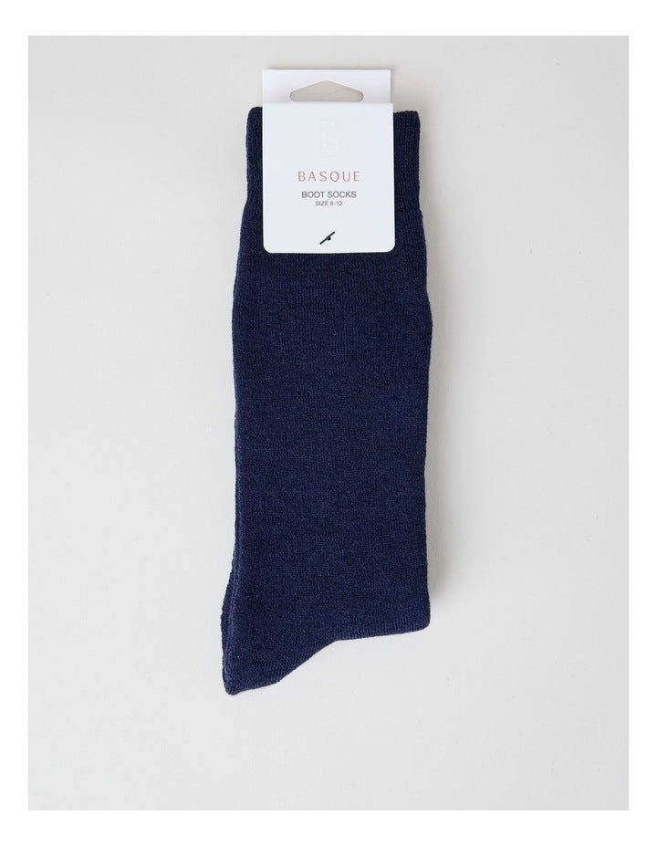 Full Terry Bamboo Boot Socks in Dark Indigo