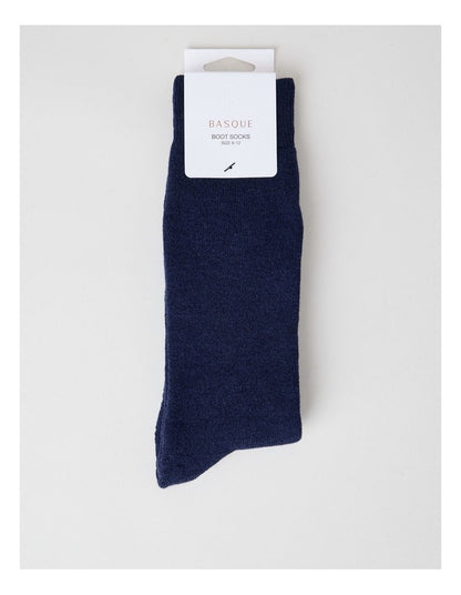 Full Terry Bamboo Boot Socks in Dark Indigo
