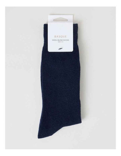Merino Wool Blend Socks in Navy