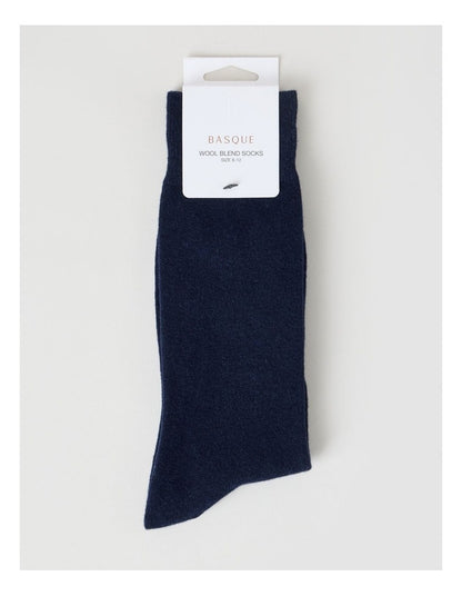 Merino Wool Blend Socks in Navy