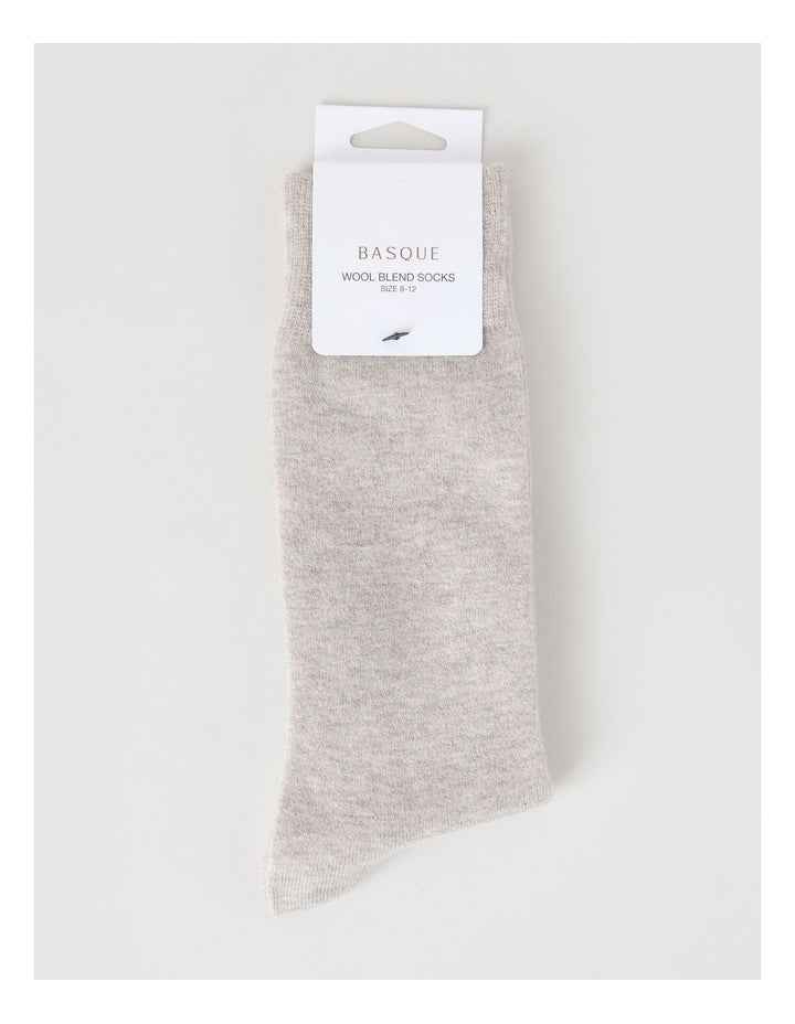 Merino Wool Blend Socks in Oat