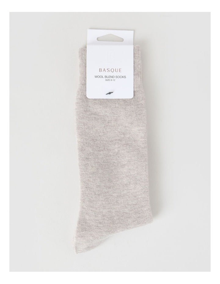 Merino Wool Blend Socks in Oat