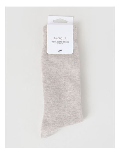 Merino Wool Blend Socks in Oat