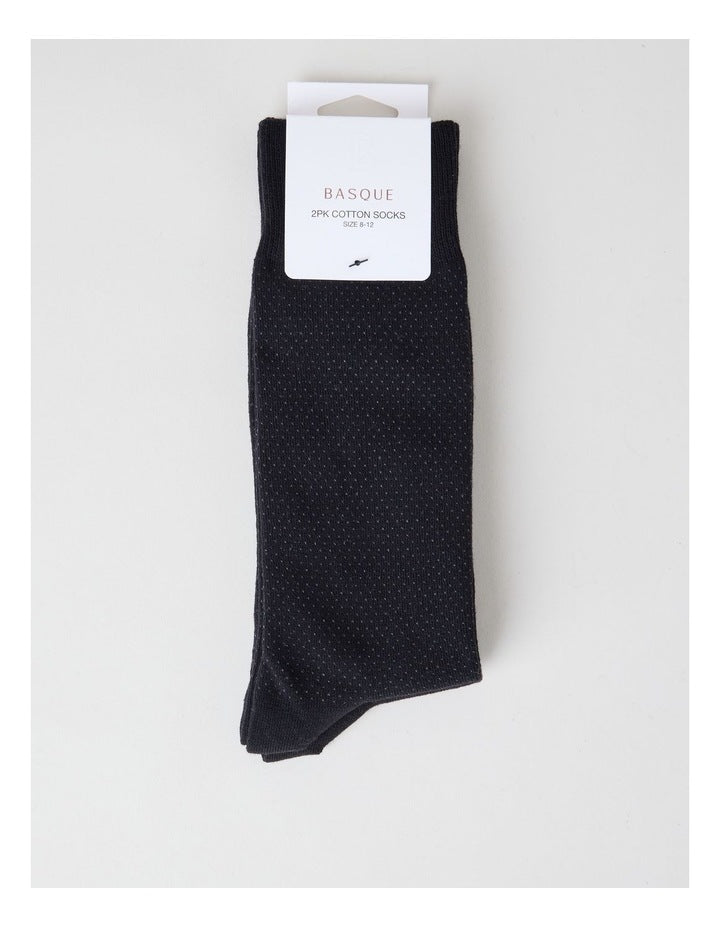 2 Pack Pinspot Socks in Black