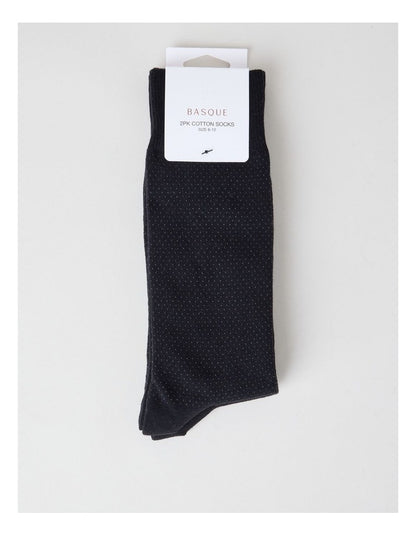 2 Pack Pinspot Socks in Black