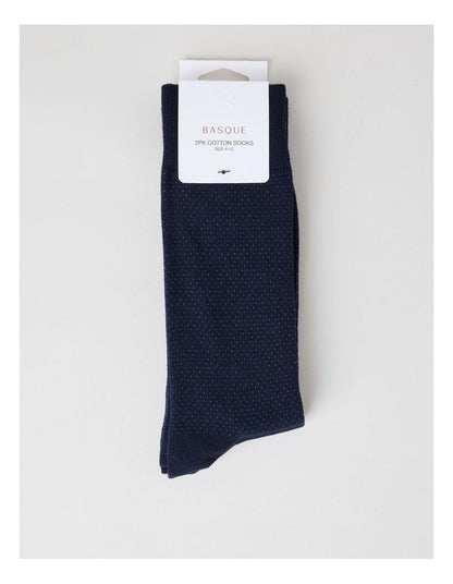 2 Pack Pinspot Socks in Navy