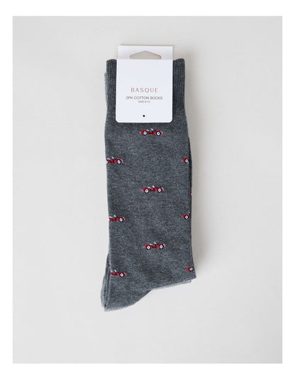 2 Pack Cars Socks in Charcoal Marle & Warm Grey