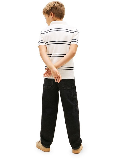 Embossed Graphic Polo Shirt (8-16 Years) in Beige