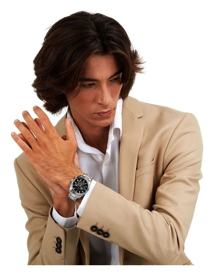 Attrazione 43mm Chronograph Quartz Watch in Black