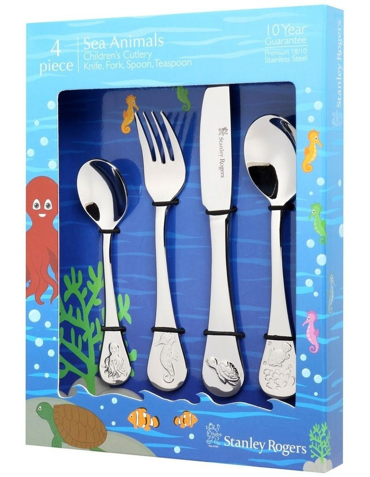 Childrens Sea 4 Pieces Set in Silver