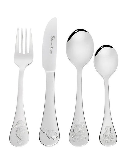 Childrens Sea 4 Pieces Set in Silver