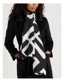Monogram Scarf in Black & White