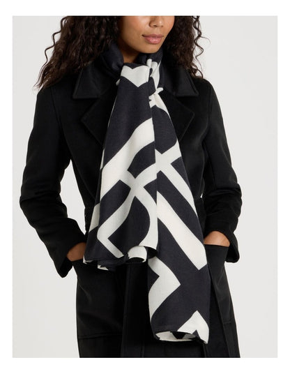 Monogram Scarf in Black & White