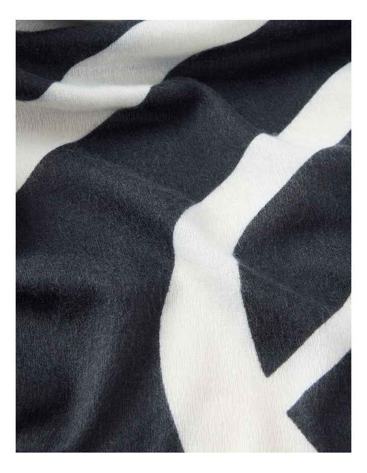 Monogram Scarf in Black & White