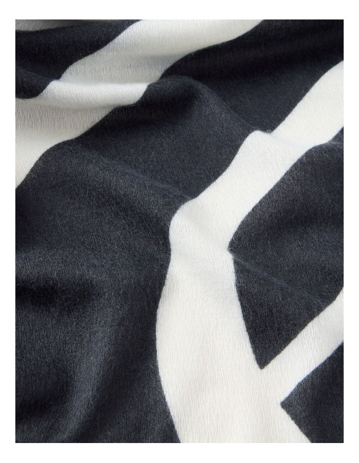 Monogram Scarf in Black & White