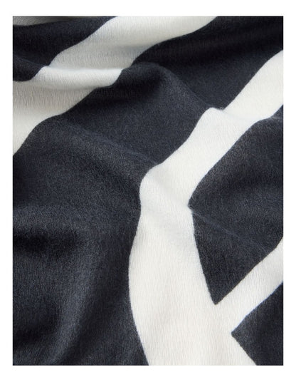 Monogram Scarf in Black & White