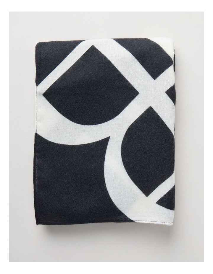 Monogram Scarf in Black & White