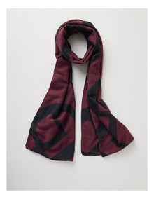 Monogram Scarf in Burgundy & Black