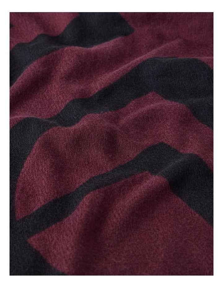 Monogram Scarf in Burgundy & Black