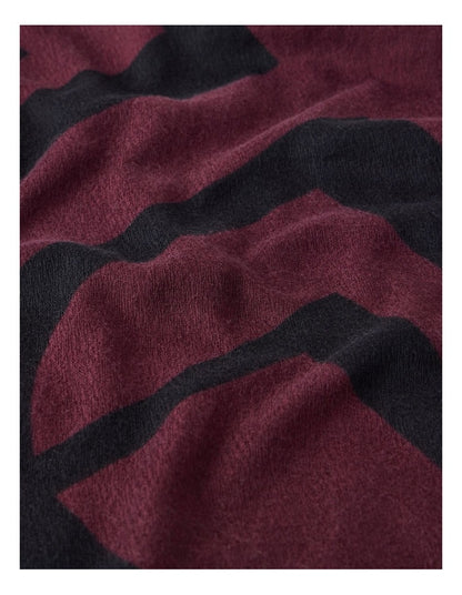 Monogram Scarf in Burgundy & Black