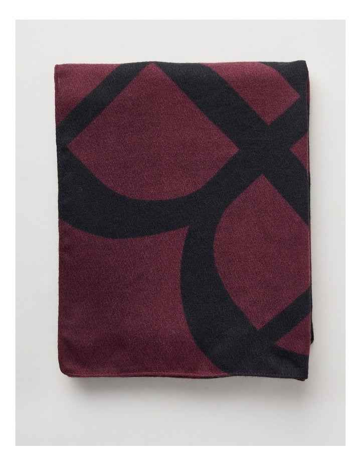 Monogram Scarf in Burgundy & Black