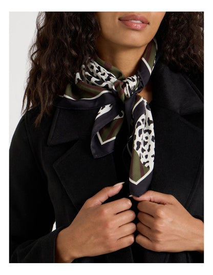 Spliced Neckerchief Scarf in Khaki