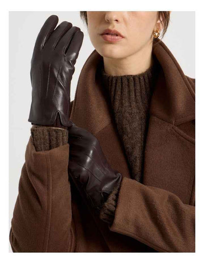 Leather Gloves in Chocolate
