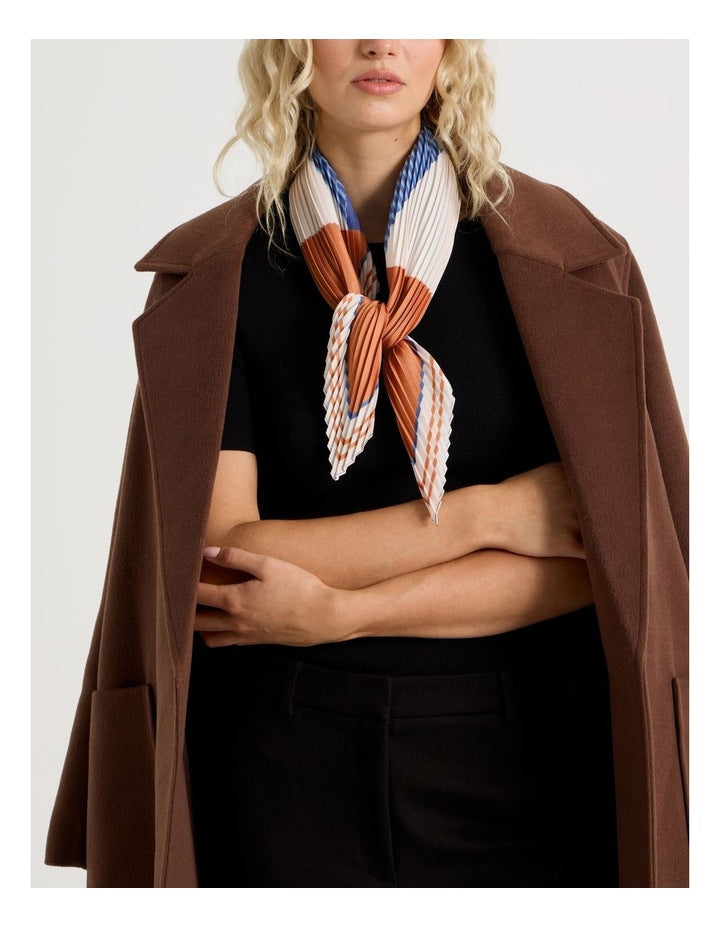 Pleated Neckerchief Scarf in Navy