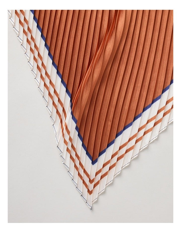 Pleated Neckerchief Scarf in Navy