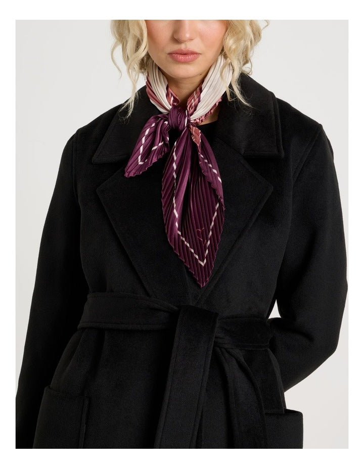 Pleated Neckerchief Scarf in Burgundy