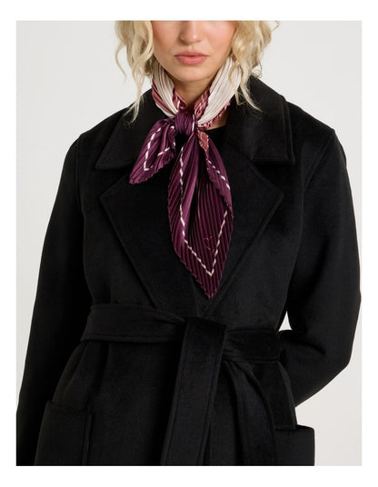 Pleated Neckerchief Scarf in Burgundy