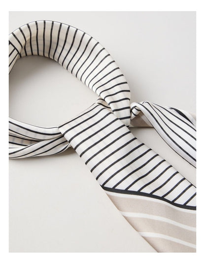 Striped Neckerchief in Black/White