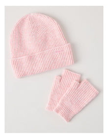 Beanie and Glove Set in Pink